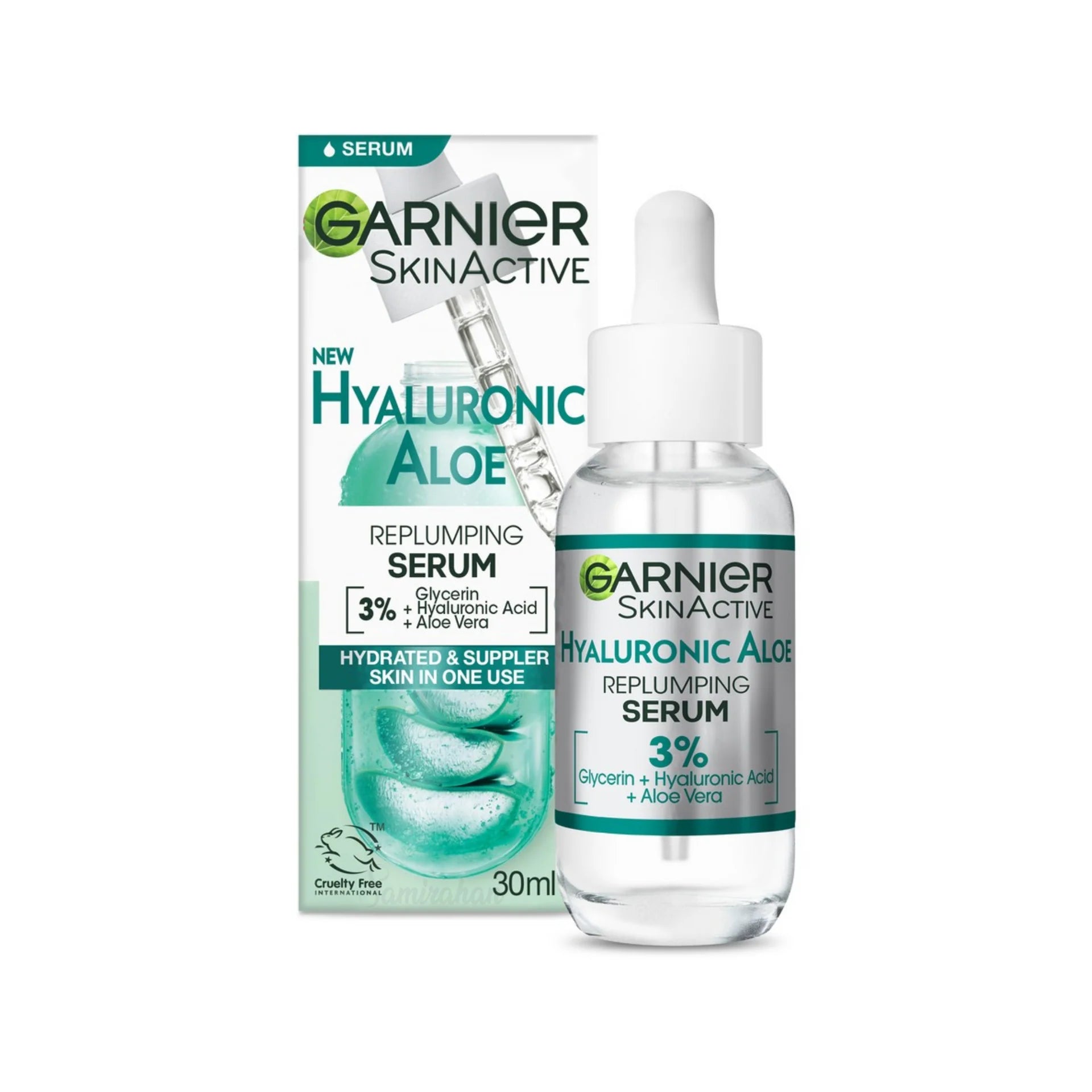 Garnier SkinActive Hyaluronic Aloe 3% Hyaluronic ACID+ALOE Vera +Glycerin Replumping Serum 30ml