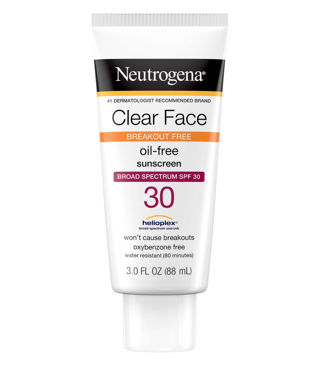 Neutrogena Clear Face Breakout Free Oil Free Sunscreen SPF30 88ml