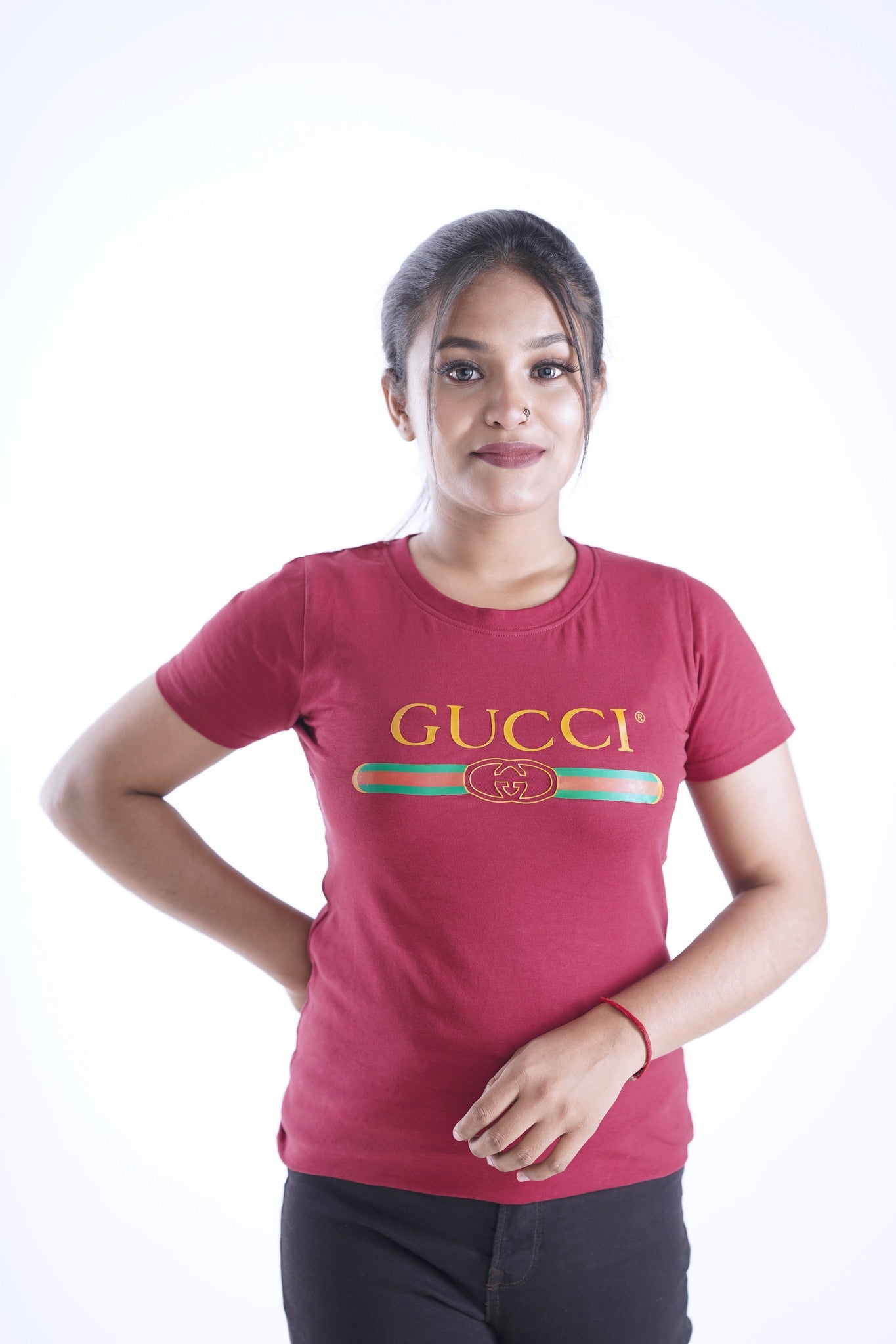 GUCCI Maroon Women's T-Shirt.