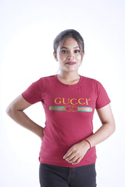 GUCCI Maroon Women's T-Shirt.