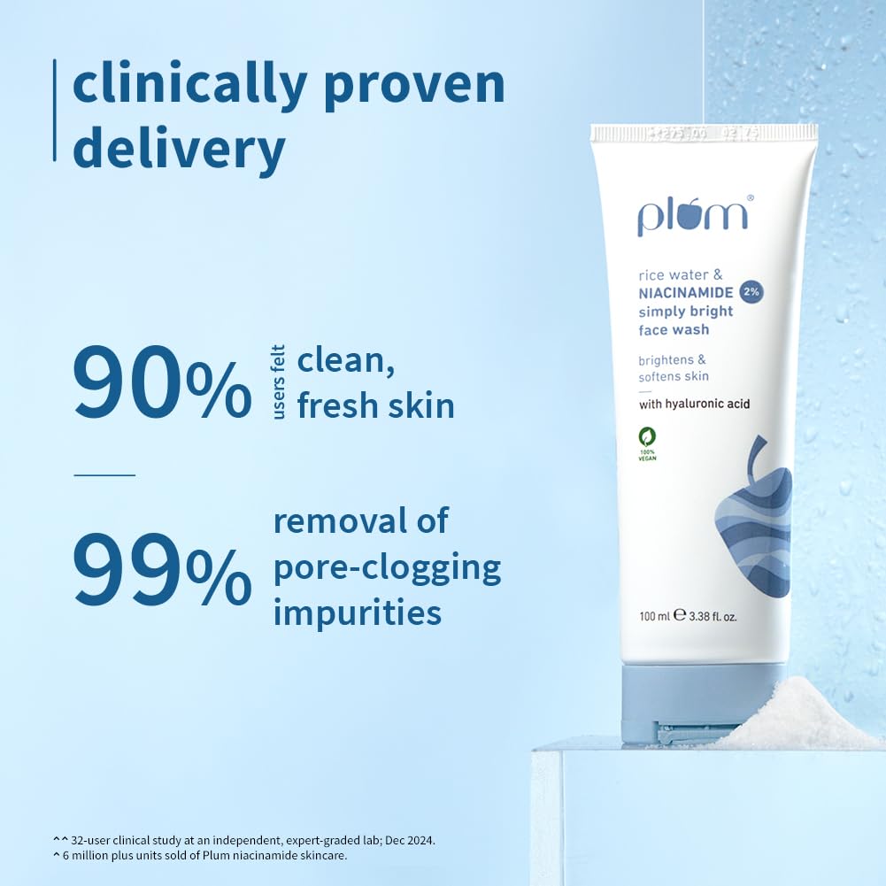Plum Rice Water & 2% Niacinamide Simply Bright Face Wash