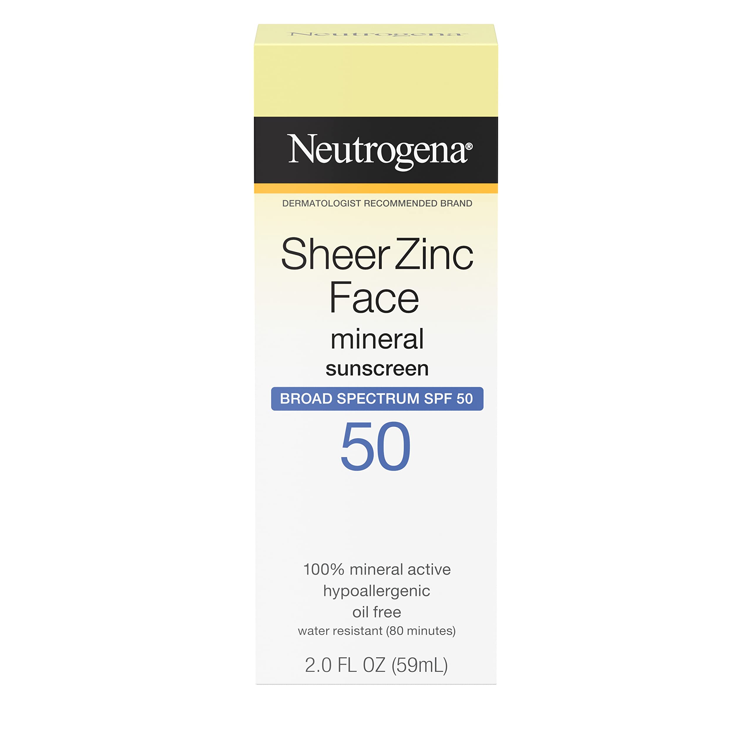 Neutrogena Sheer Zinc Face Mineral Sunscreen SPF50 59ml