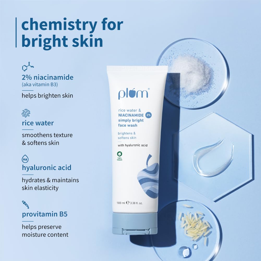 Plum Rice Water & 2% Niacinamide Simply Bright Face Wash