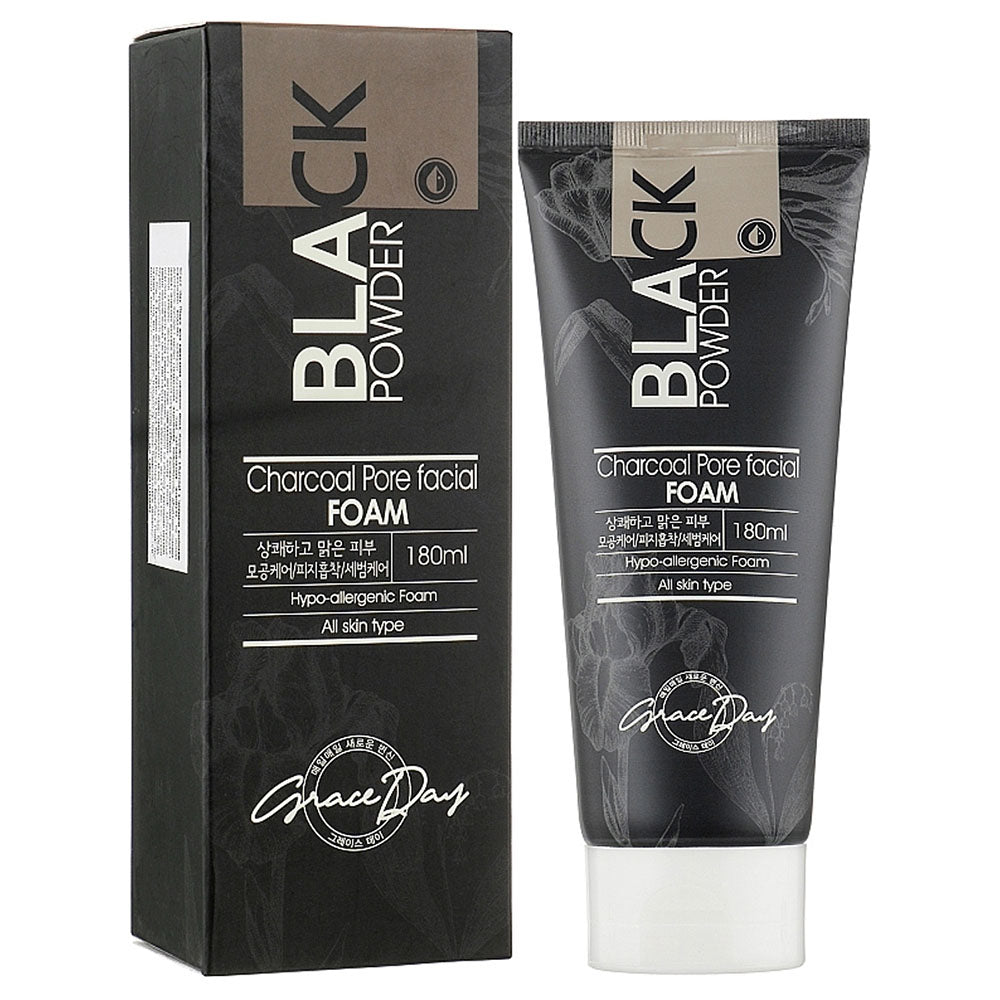 Grace Day Black Powder Charcoal Pore Facial Foam 180ml