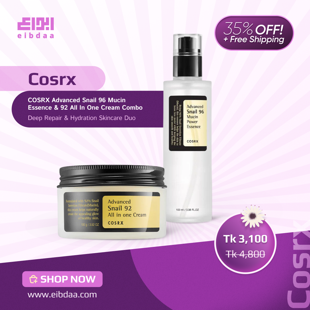COSRX Advanced Snail 96 Mucin Essence & 92 All In One Cream Combo – Deep Repair & Hydration Skincare Duo