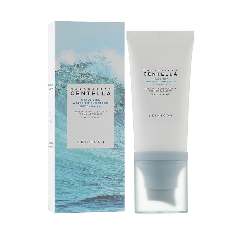 SKIN1004 Hyalu-Cica Water-Fit Sun Serum SPF50+ PA++++ – 50ml – Lightweight Korean Sunscreen for Sensitive & Oily Skin in Bangladesh.