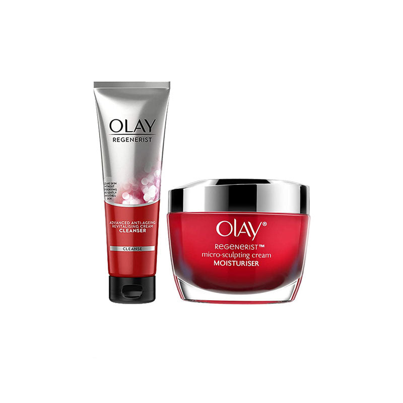 Olay Regenerist Microsculpting Day Moisturiser (non SPF) 50g with Cleanser pack