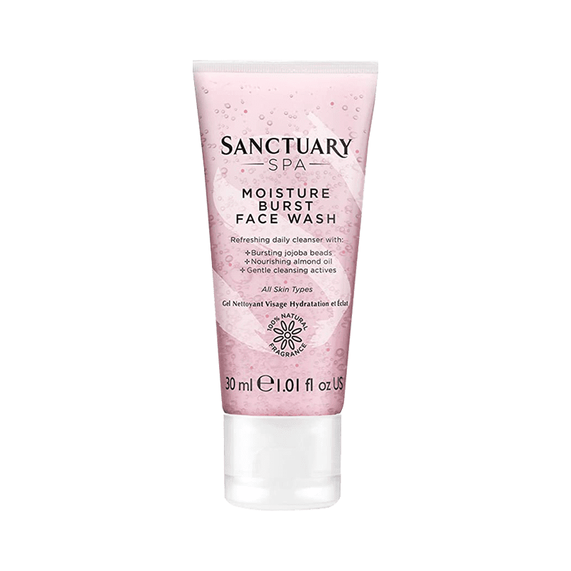 Sanctuary Spa Face Wash, Moisture Burst Gel Facial Wash, Travel Size, 30 ml