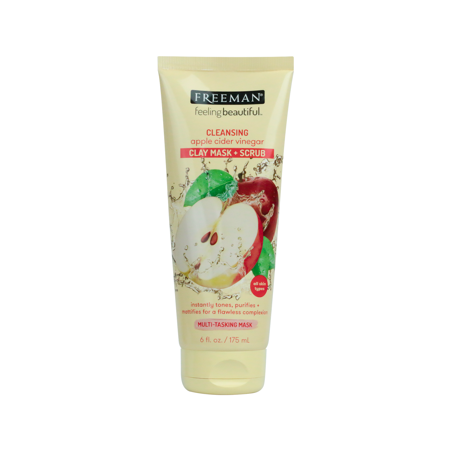 Freeman Apple Cider Vinegar Cleansing Clay Mask + Scrub 175ml