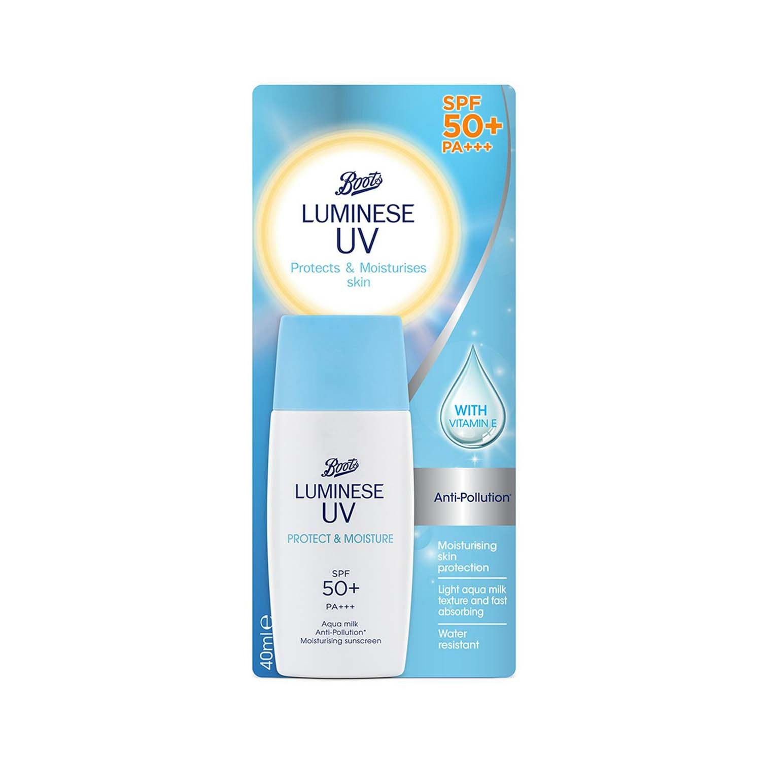 Boots Luminese UV Protect & Moisture Sunscreen 50+ 40ml