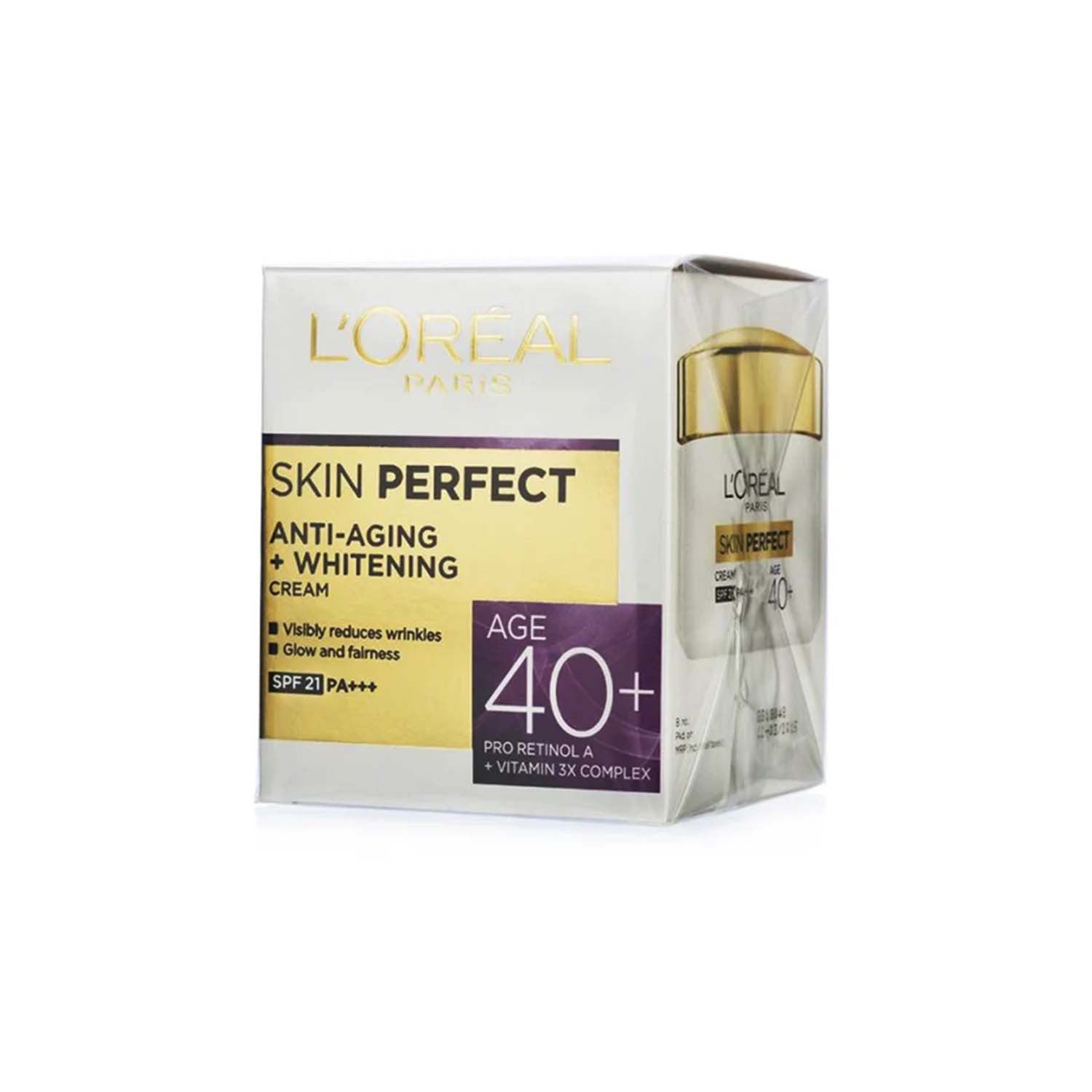 Loreal Paris Skin Perfect Anti Aging Whitening Cream Age 40+ SPF21 PA+++ 50g