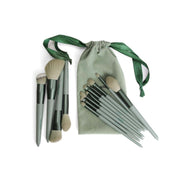 Maange Green Makeup Brush With Green Soft Bag - 13pcs