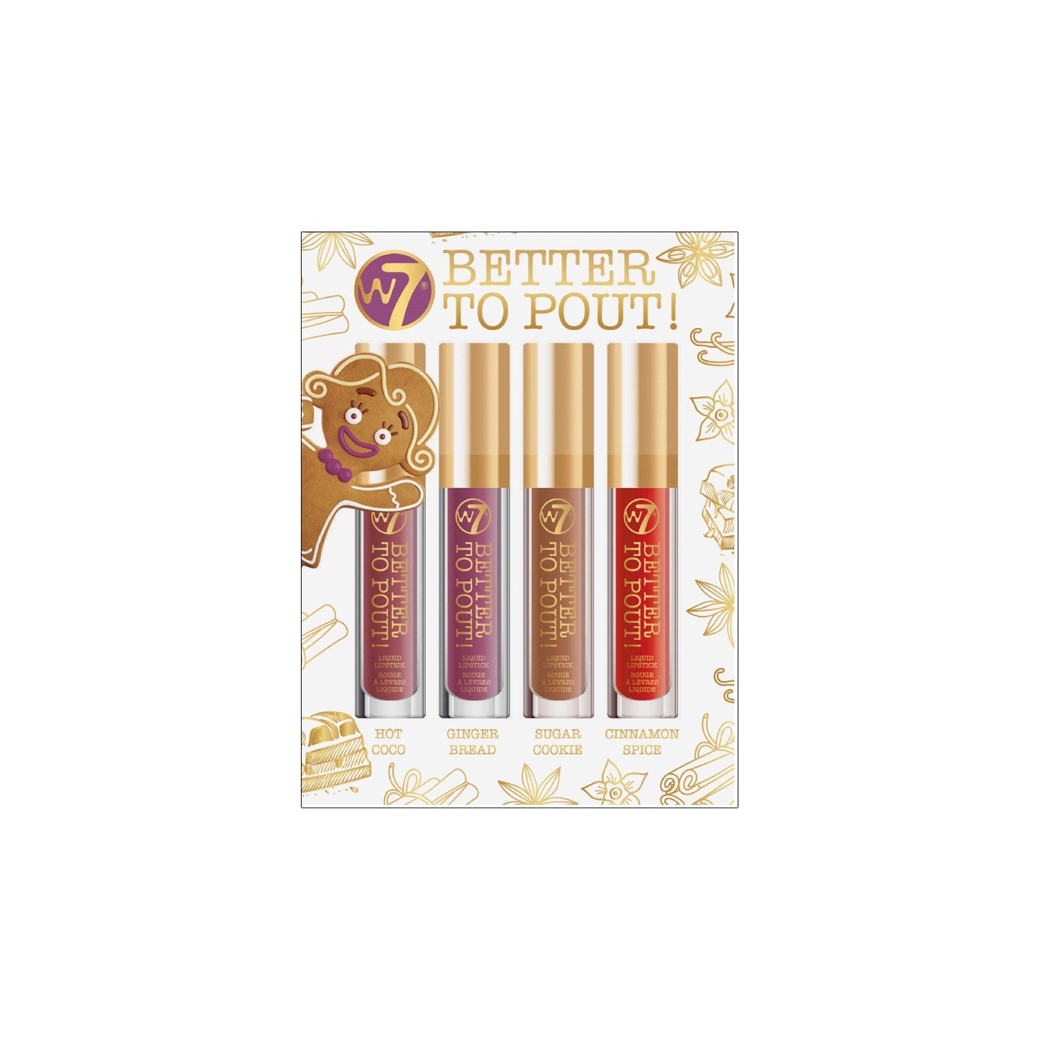 W7 Better To Pout Liquid Lipstick Set 4pc