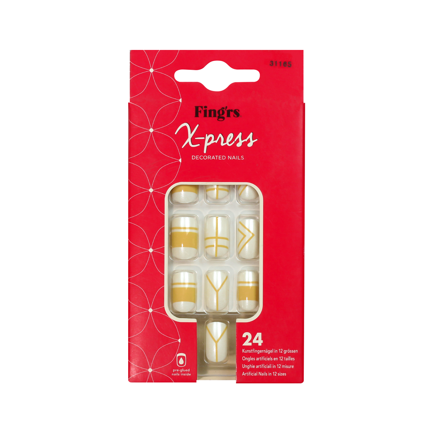 Fingrs X-Press White & Beige False Nail Tip 24pices