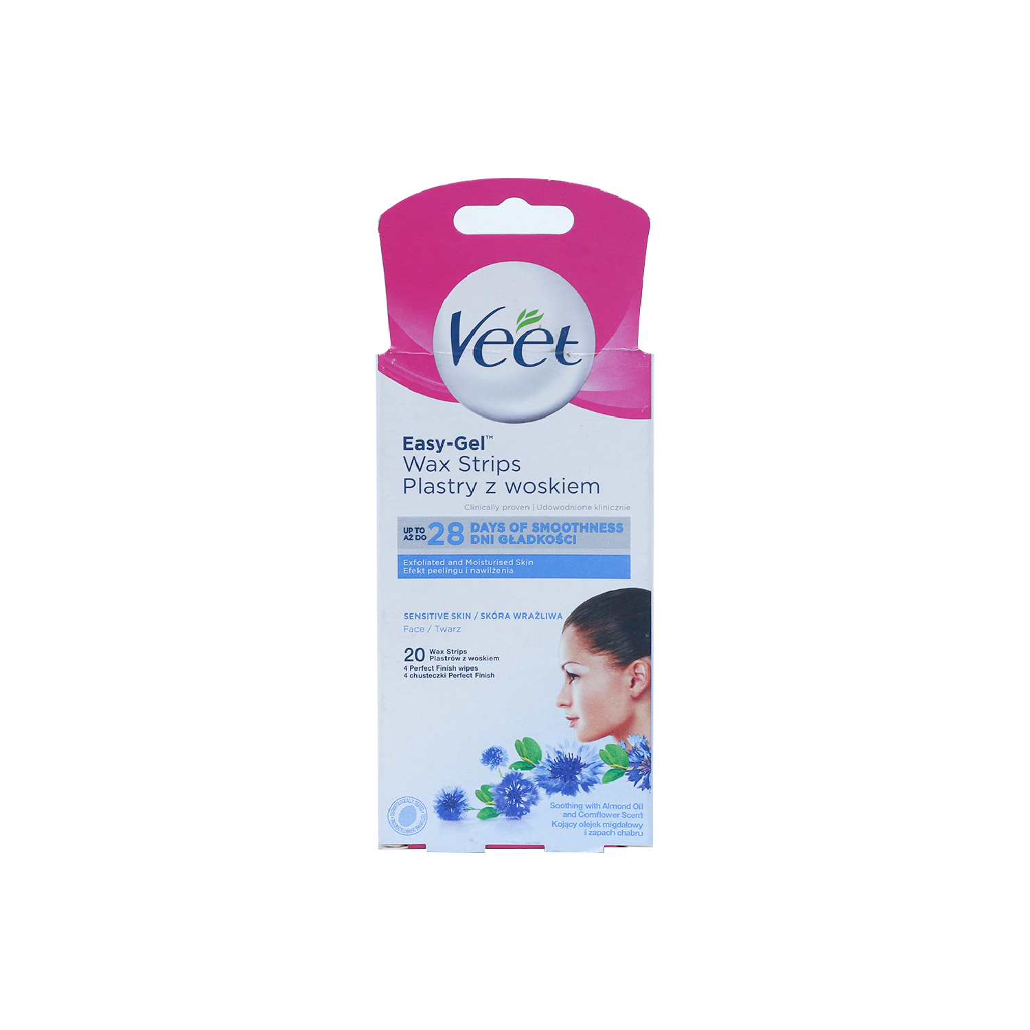 Veet Easy Gel Face Wax Strips For Sensitive Skin - 20'S