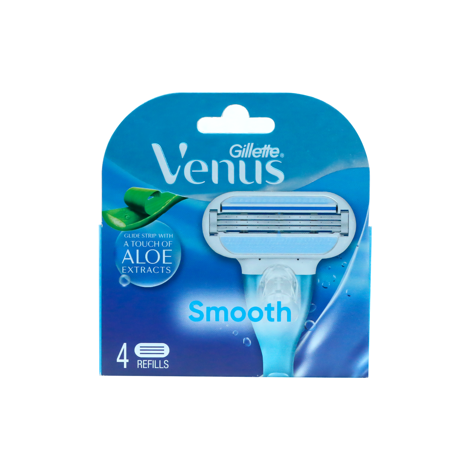 Gillette Venus Smooth Razor Blades With Aloe Vera Extracts For Women - 4 Refills