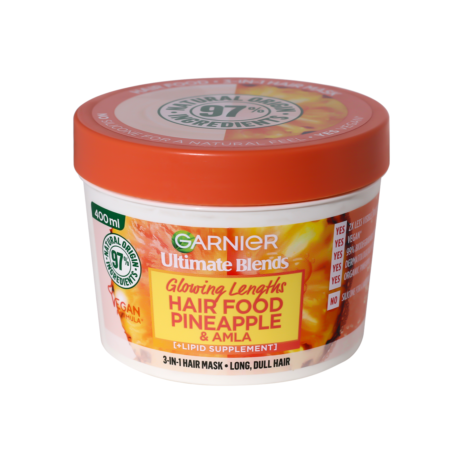 Garnier Ultimate Blends Glowing Lengths Hair Food Pineapple & Amla 3in1 Hair Mask 400ml