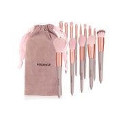 Maange Makeup Brush With Soft Bag- Pink