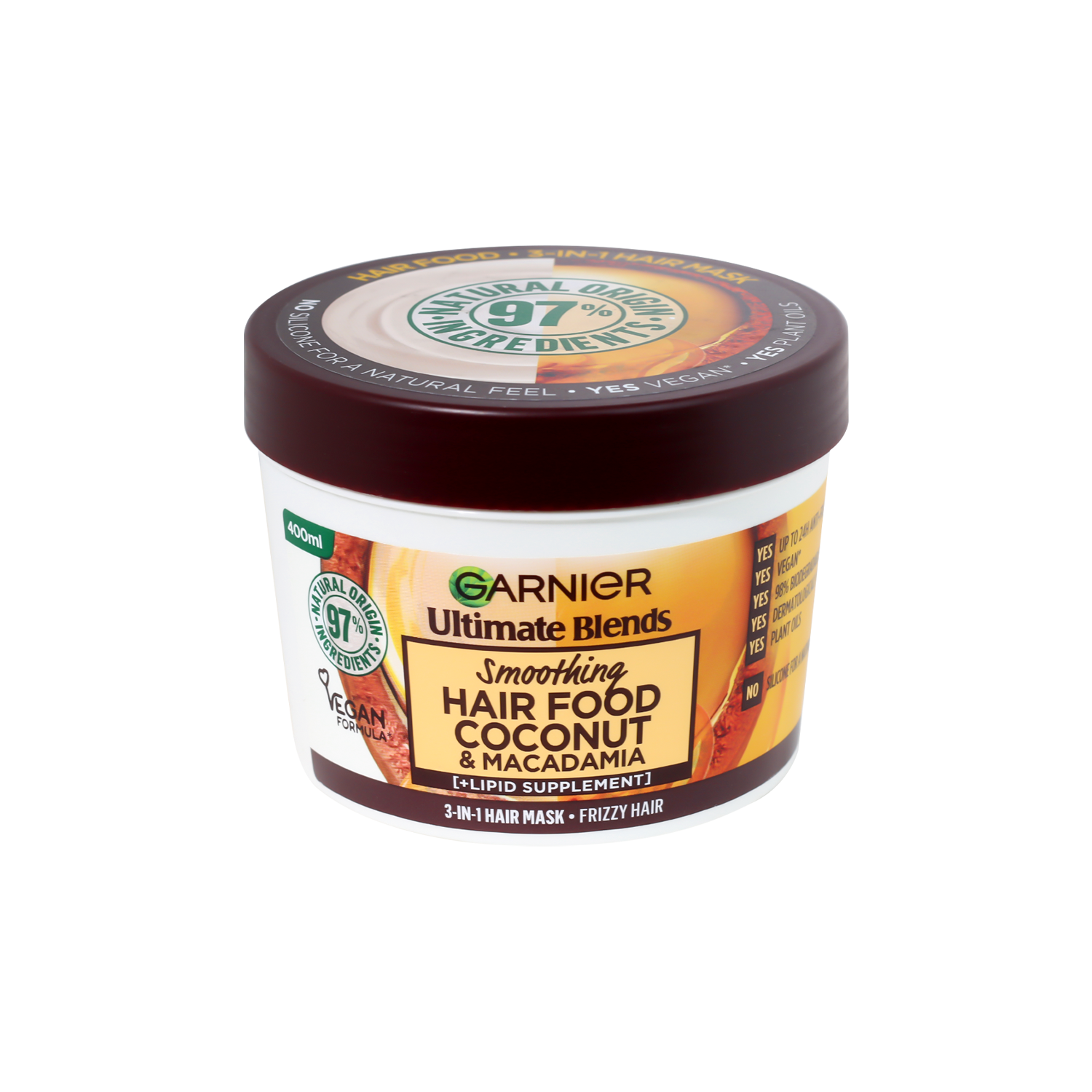 Garnier Ultimate Blends Hair Food Coconut Oil 3-in-1 Frizzy Hair Mask Treatment 400ml