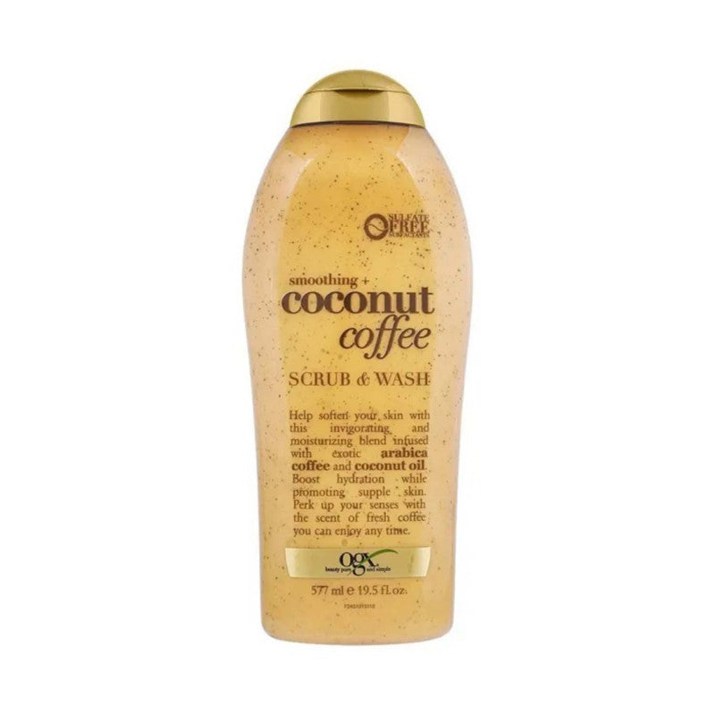 Ogx Smoothing+ Coconut Coffee Scrub & Wash 577ml
