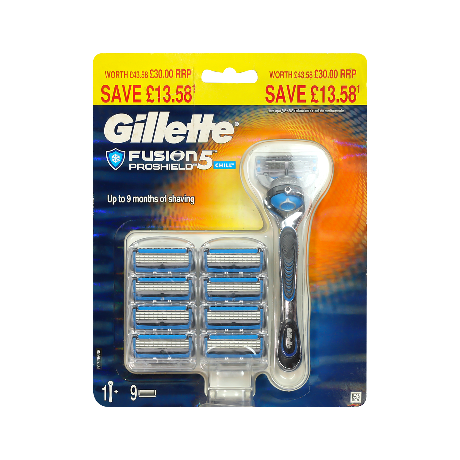 Gillette Fusion 5 Proshield Chill 9 Blad 1 Stick Set