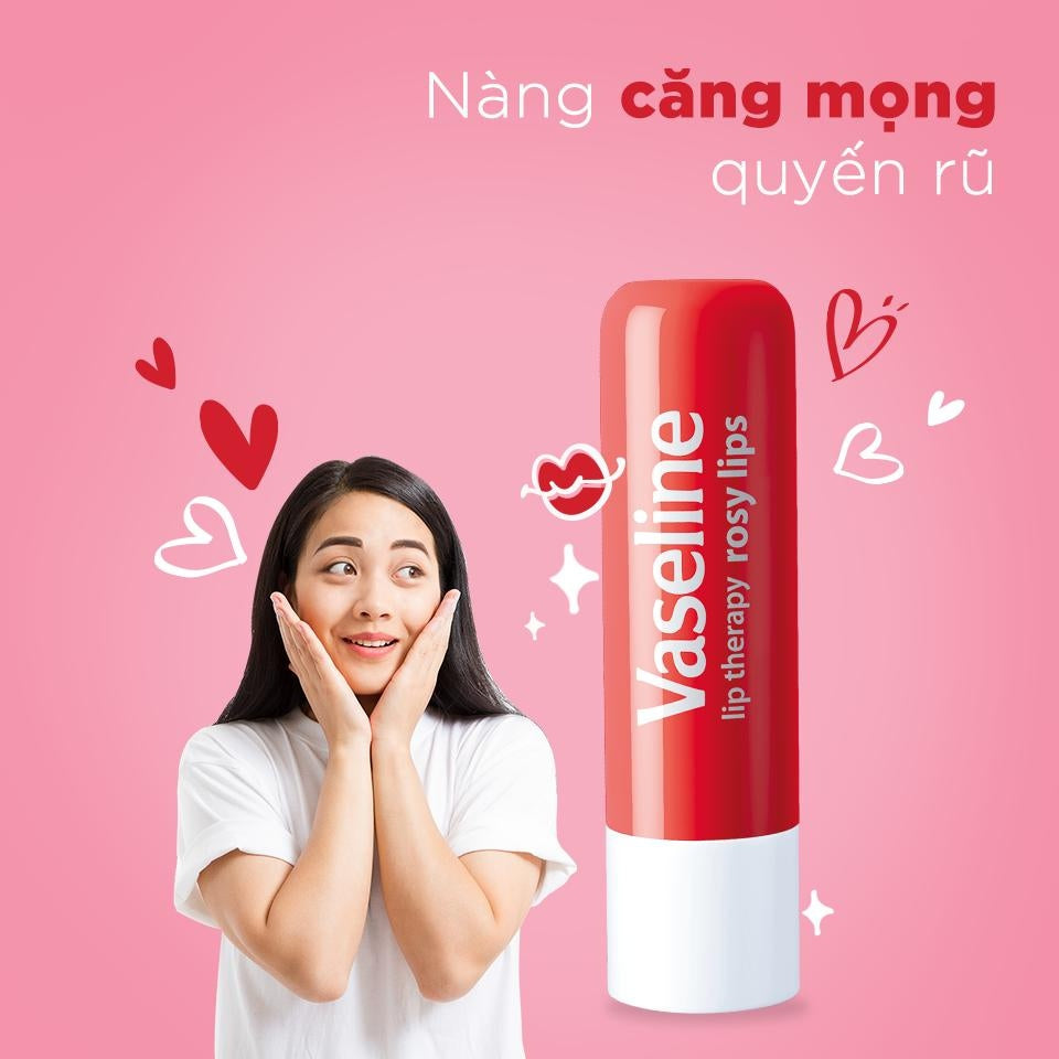 Vaseline Lip Therapy Rosy Lips With Petroleum Jelly 4.8g
